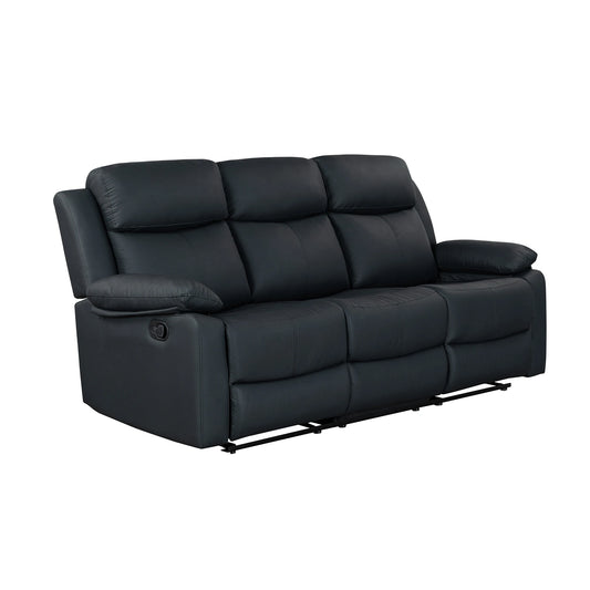 Blanche Black 2PC Modern Adjustable Reclining Sofa and Loveseat with LED Lights and Speakers Eco-Friendly Living Room Set