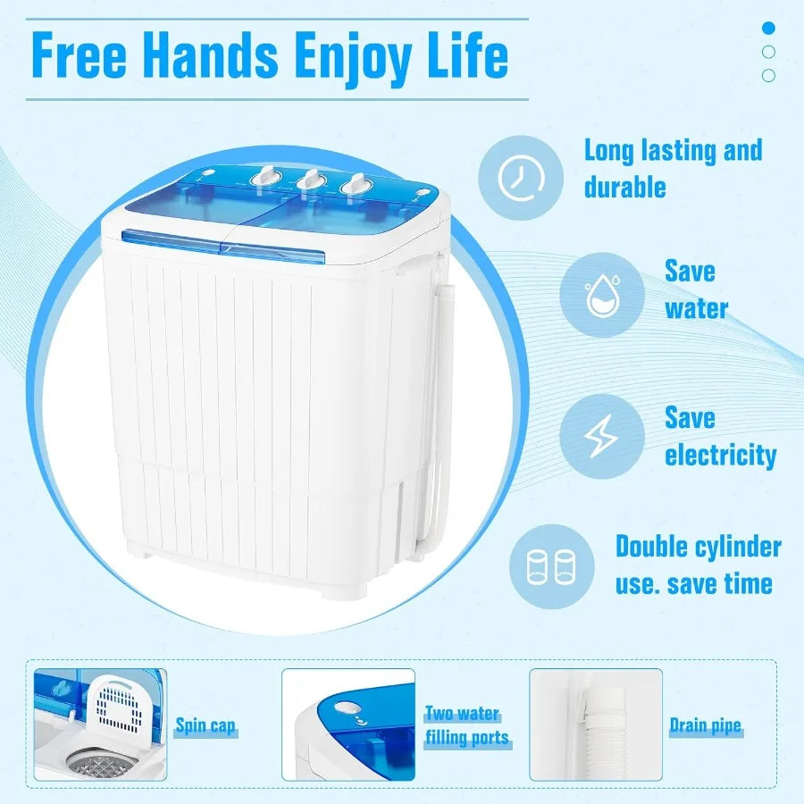 Portable Washing Machine with Longer Hose 16lbs