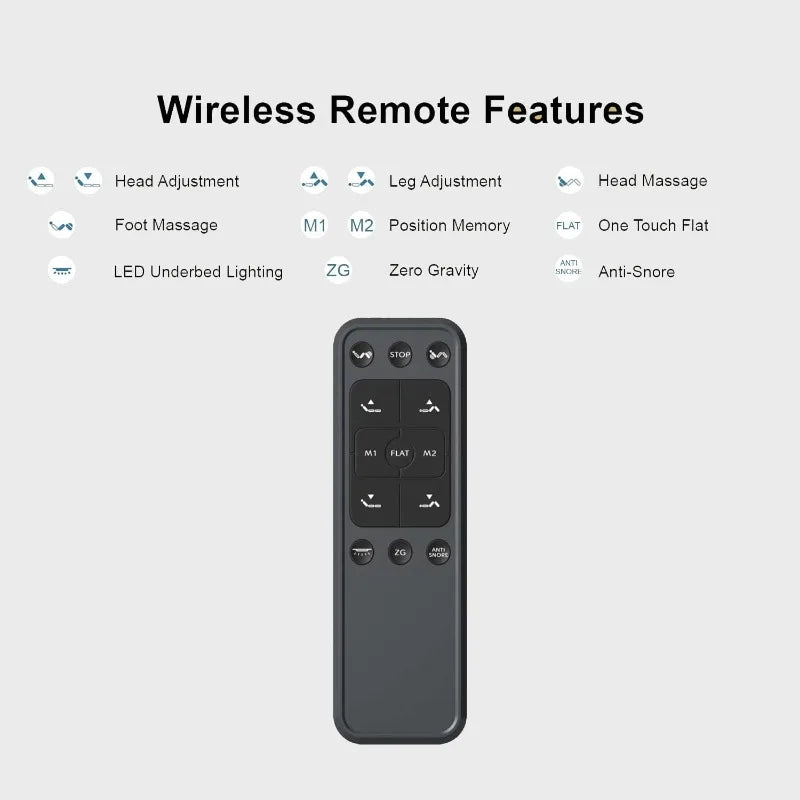 California King Adjustable Bed Base - Dual Massage