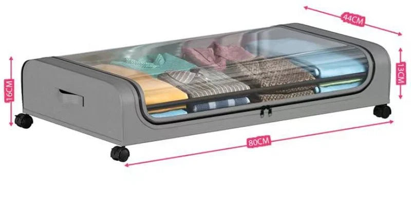 Bed Bottom Storage Box with Wheels Underbed