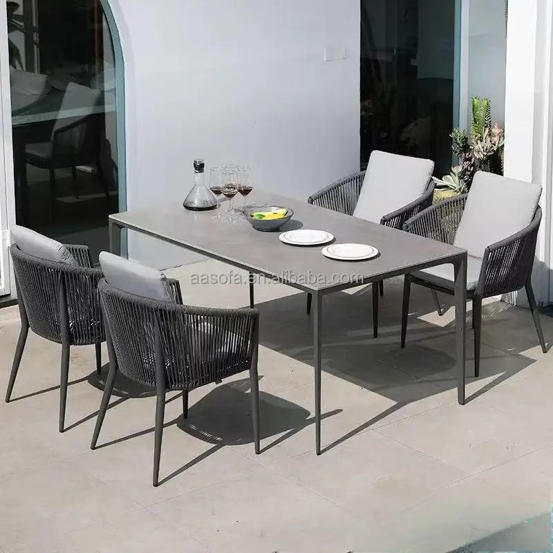 2 People Dining Table Space Saver 4 Seater Dinette Sets Stainless Aluminum Leg Frame Sintered Stone Top Dining Room Furniture