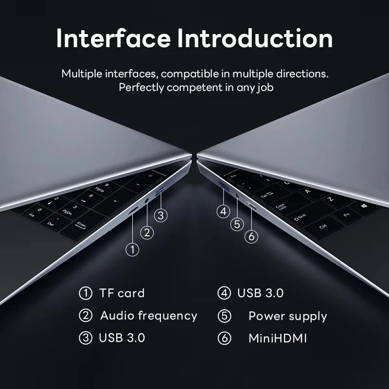 New Laptop Gaming Intel N150 Windows 11 Pro 16GB RAM 1TB 2TB SSD Computer PC 1920*1080 HD Office Study 14.1" Laptops Notebook PC