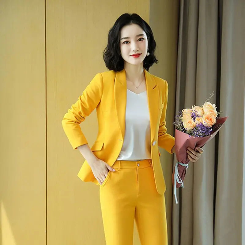 Pant 2 Piece Outfit 2025 Summer Womens Matching Sets Pants Elegant High Quality Blazer
