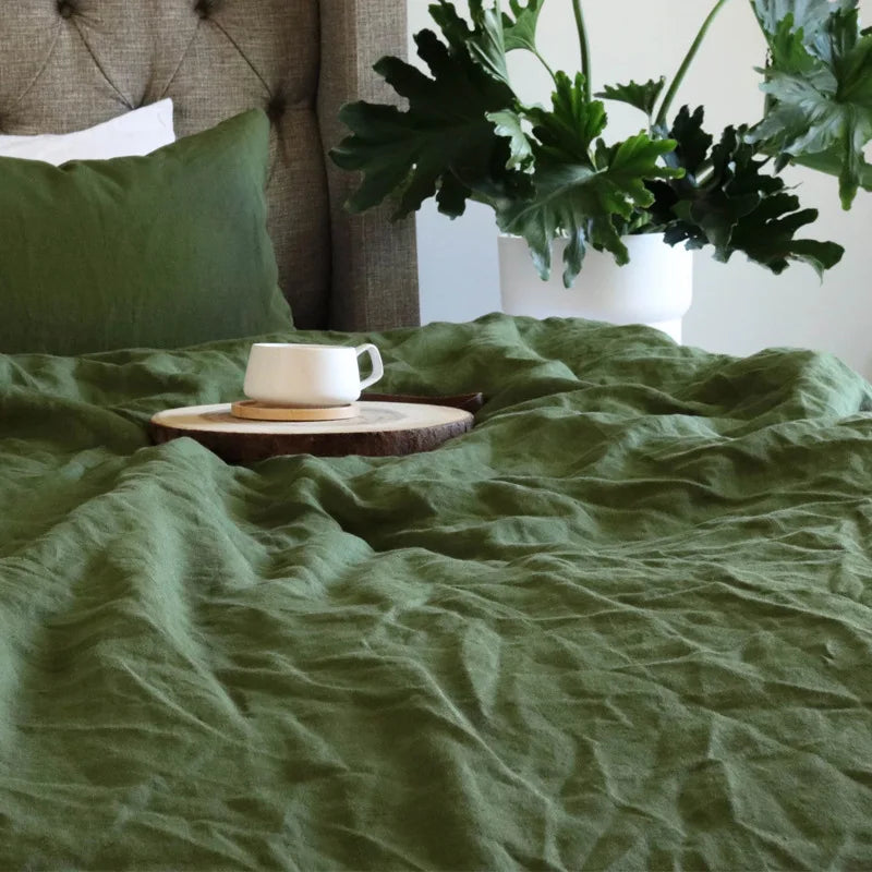 Pure 100% Linen Flat Sheet Moisture Absorbent All Season Linen Bed Sheet Various Sizes Solid Color 1 Piece Linen Flat Sheet Only
