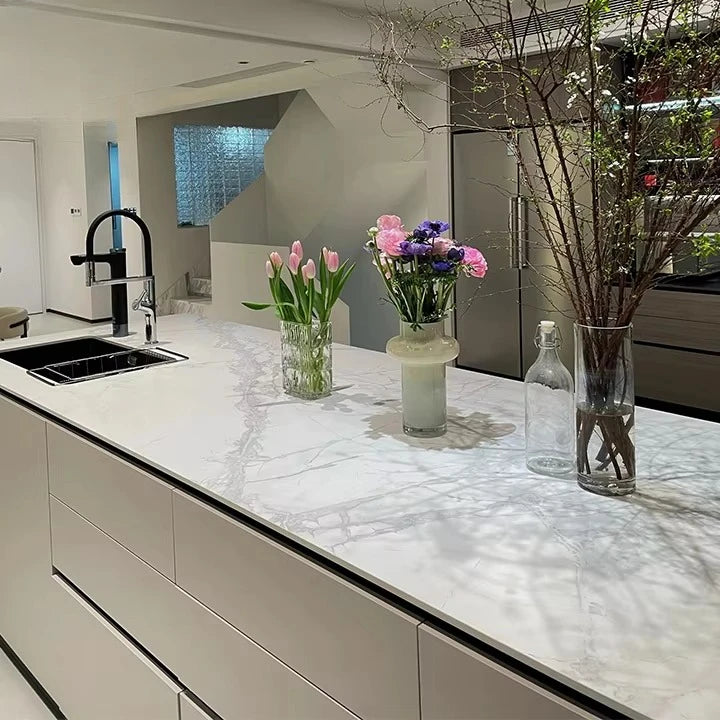 Modern Luxurious Italian Stainless Steel Metal Marble