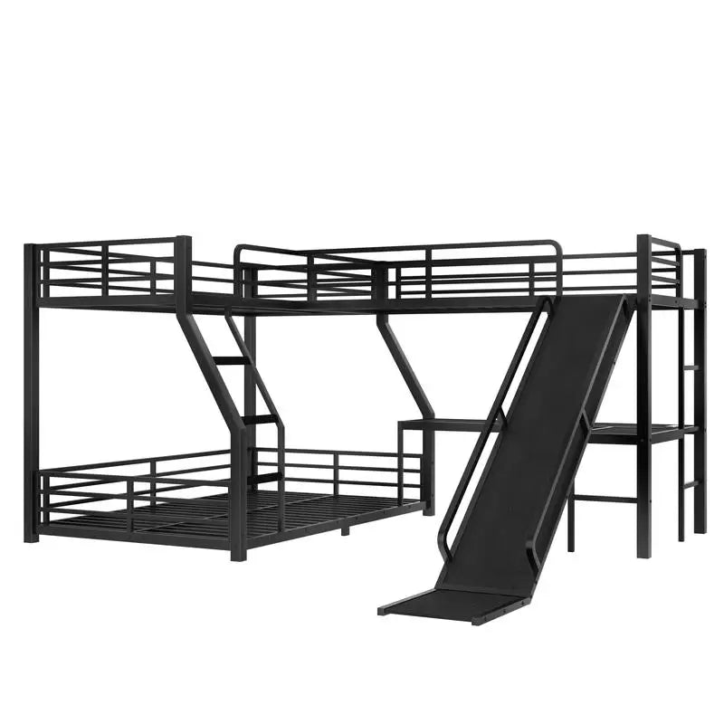 L-Shaped Twin over Full Bunk Bed Loft