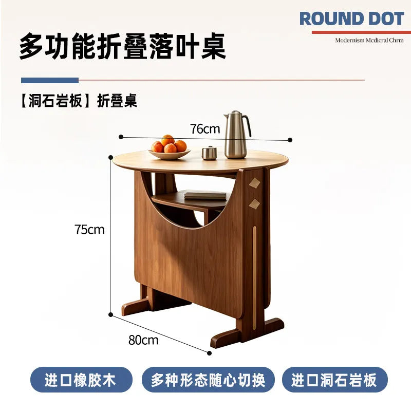 Dinette Foldable Dining Table Round Kitchen Small