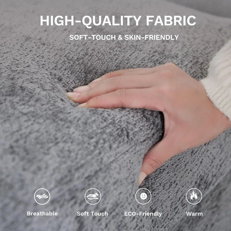 118" U-Shaped Sectional Couch, 4-Seat Modular Sofa