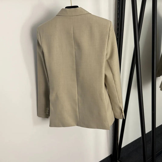 Long-Sleeved Suit Jacket + High-Waist Pants