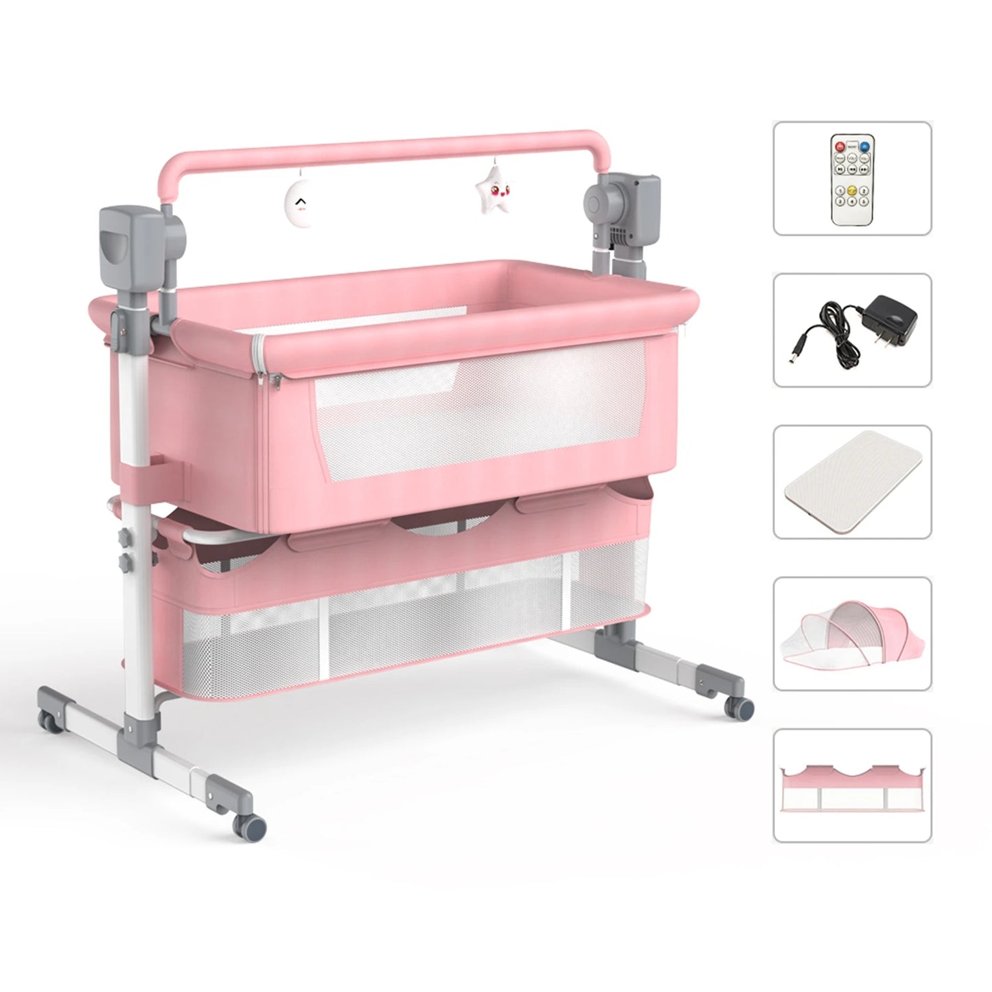 Baby,Automatic Rocking Bassinet Newborn Bedside Sleeper