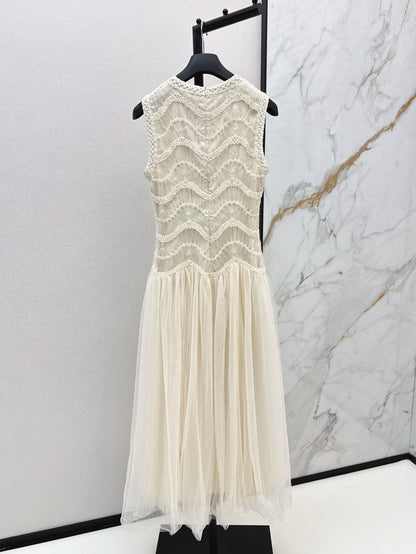 cotton dress flesh-colored slim  evening dress