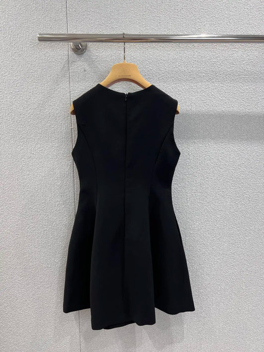 Detail Diamond Embroidery Blackish-Gray Evening Dress