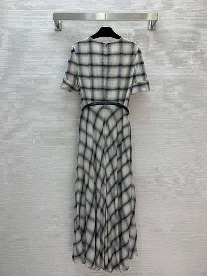 cotton retro checkered style dress summer