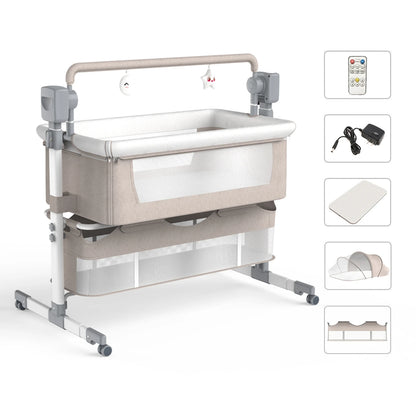 Baby,Automatic Rocking Bassinet Newborn Bedside Sleeper