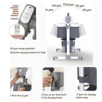 Baby,Automatic Rocking Bassinet Newborn Bedside Sleeper