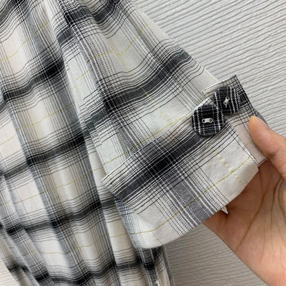 cotton retro checkered style dress summer