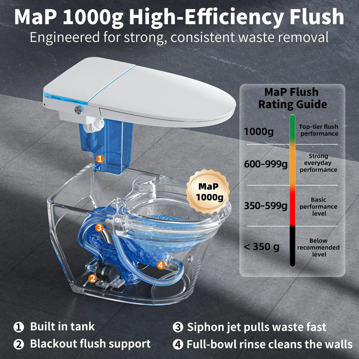 USA Fast Shipping Onirap Smart Toilet Bowl Automatic Cover Floor Mounted Remote Control Modern Electric Bidet Smart Toilets