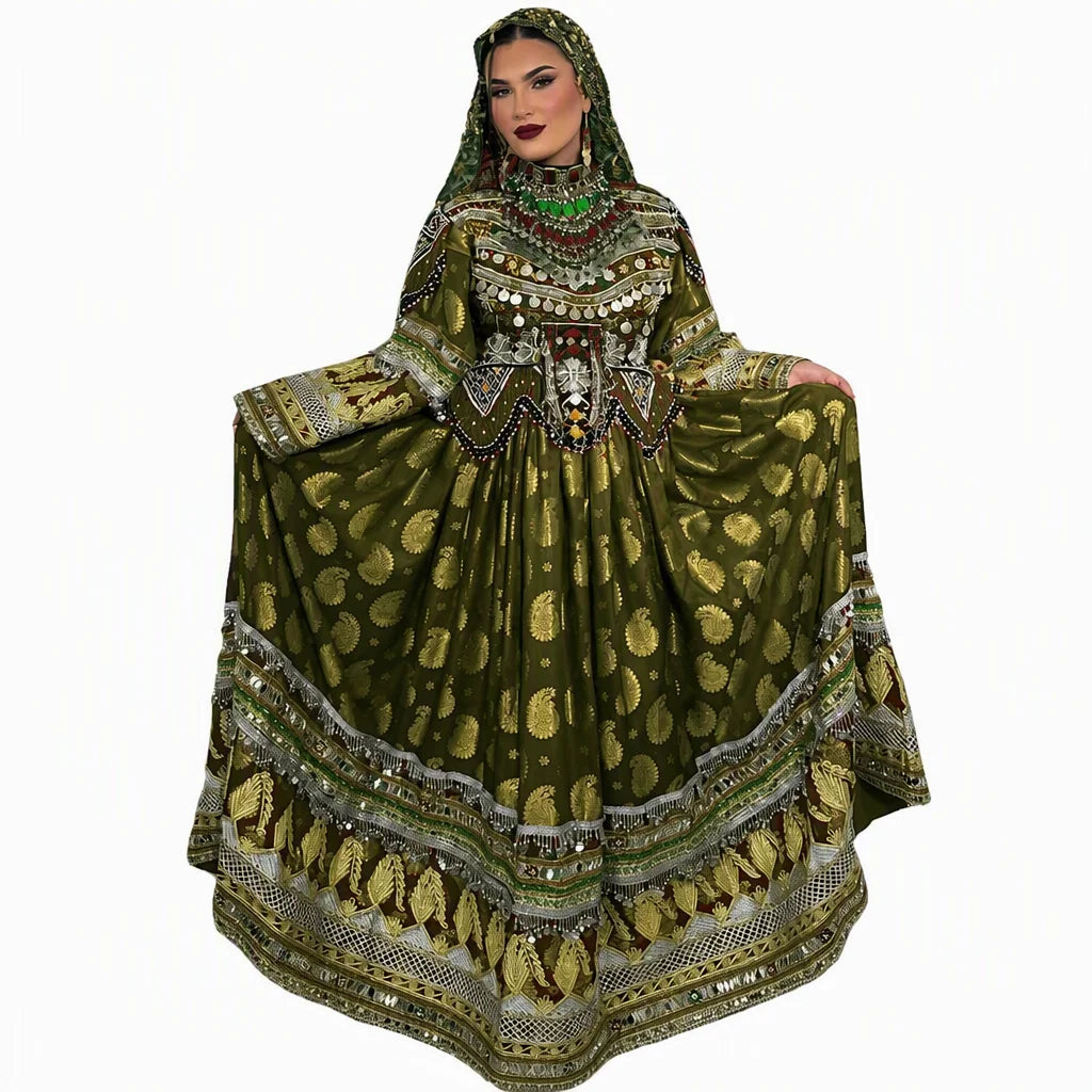 2026 New Designs Afghani Dresses for Women's Frock Sets Breathable Multicolor Long Length Custom Sizes Wedding Party Wear Adults