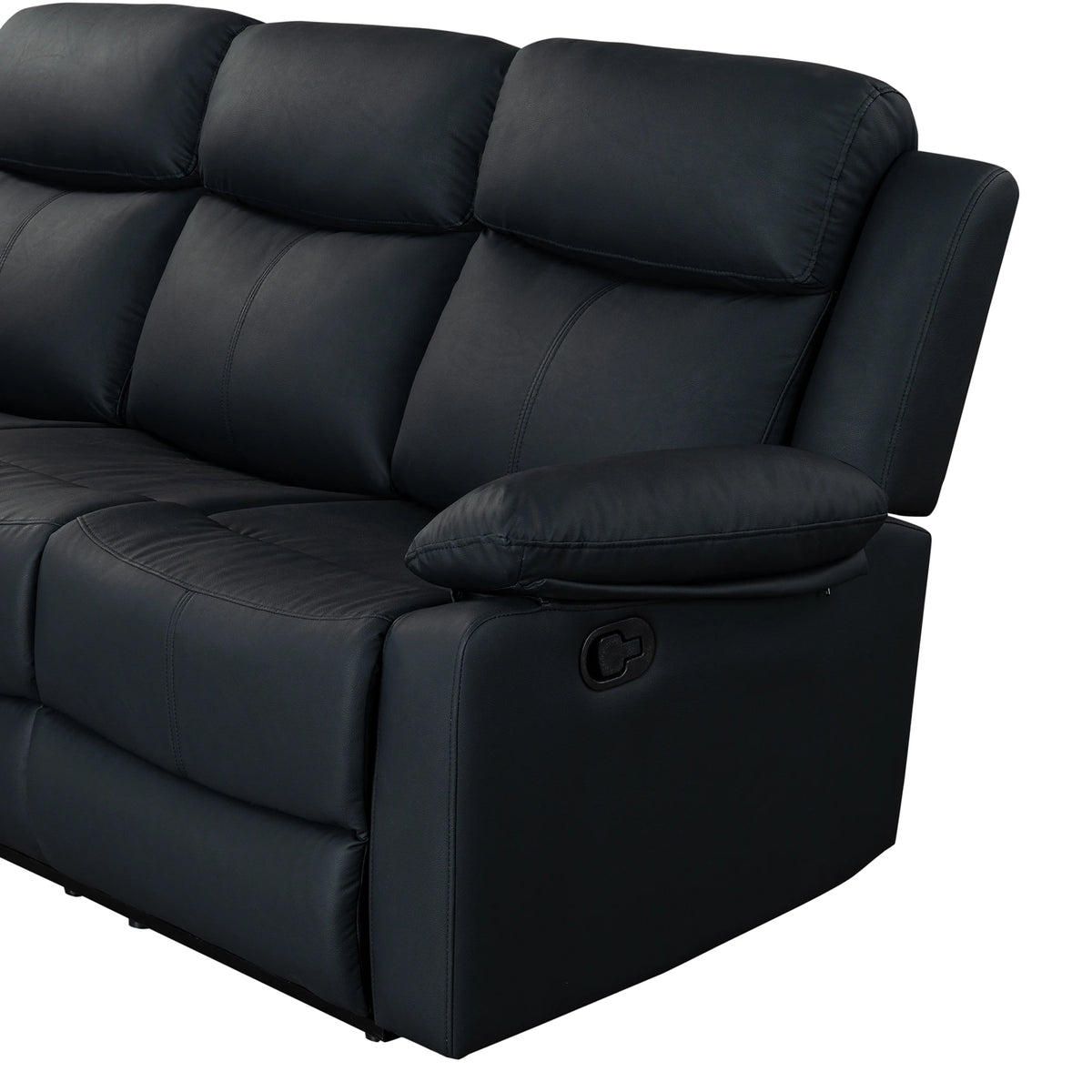 Blanche Black 2PC Modern Adjustable Reclining Sofa and Loveseat with LED Lights and Speakers Eco-Friendly Living Room Set