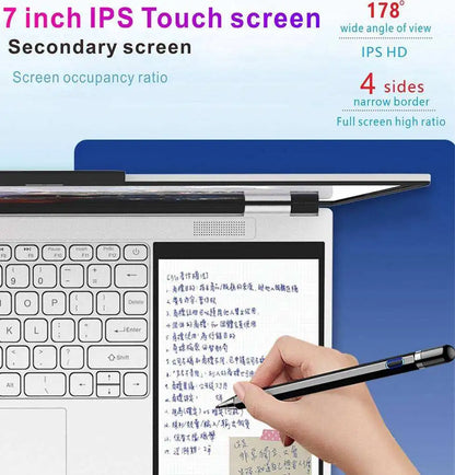2026 Brand New 15.6Inch 7inch Double Monitor Intel N95 N95 RGB Backlit Keyboard Dual Screen Touch Game Office Business Laptops