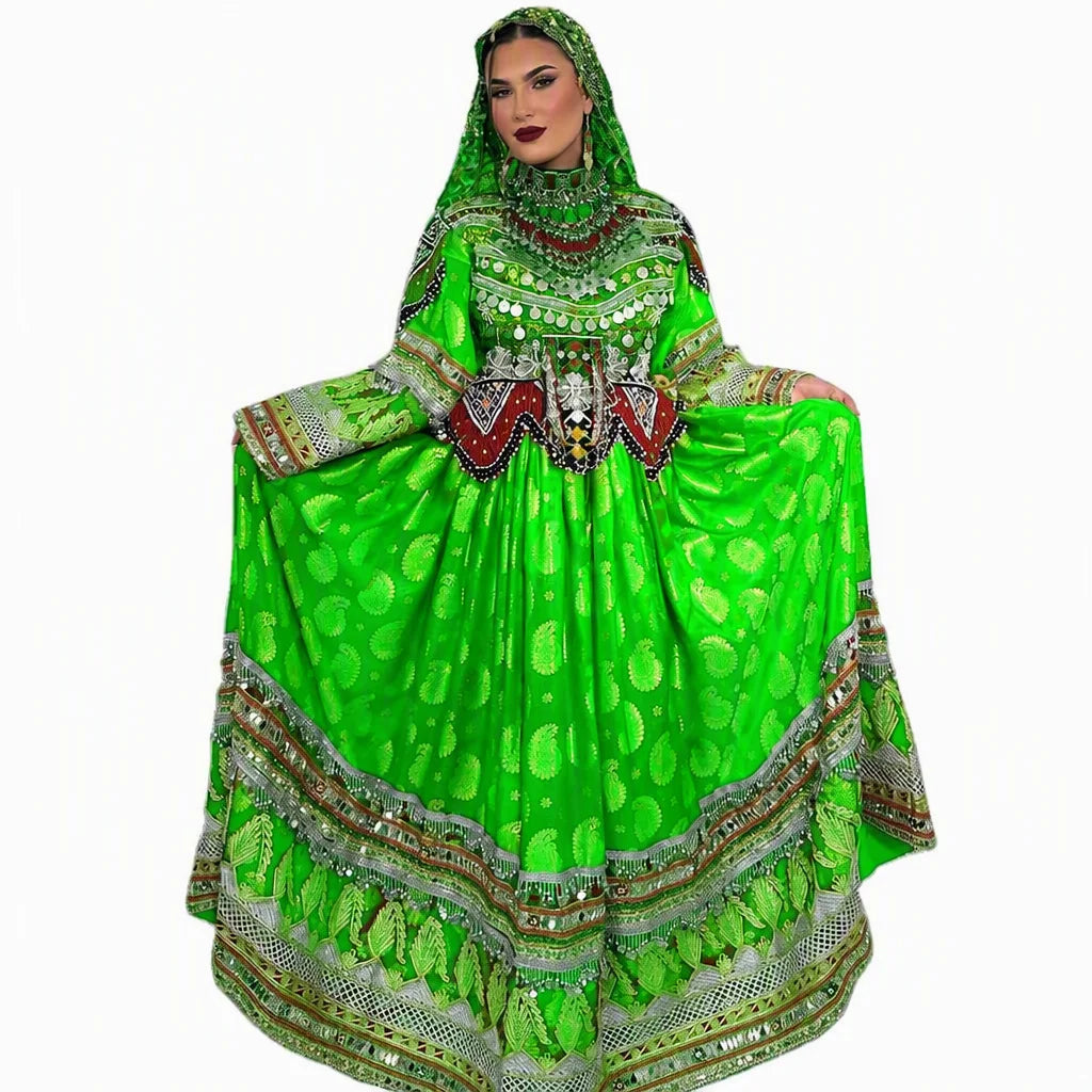 2026 New Designs Afghani Dresses for Women's Frock Sets Breathable Multicolor Long Length Custom Sizes Wedding Party Wear Adults