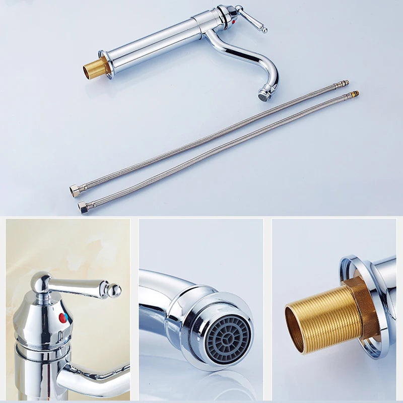 Bathroom Tall Basin Sink Faucet 360 degree Turn