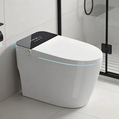 Tankless Smart Toilet Bidet with Heated Seat Auto Flush & Open/Close Remote Control Ceramic Siphon Jet Flushing One-Piece Design