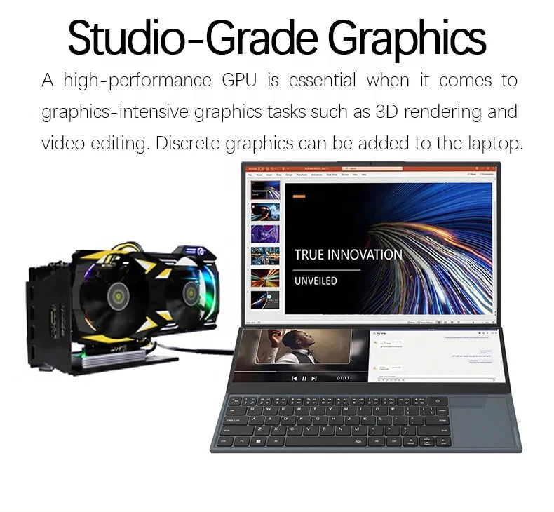 Brand New CPU I7-9850H Win11 Laptop Dual Screen 16+14inch Touchscreen 1920x1200 Gaming Laptops Computer Pc