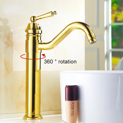 Bathroom Tall Basin Sink Faucet 360 degree Turn