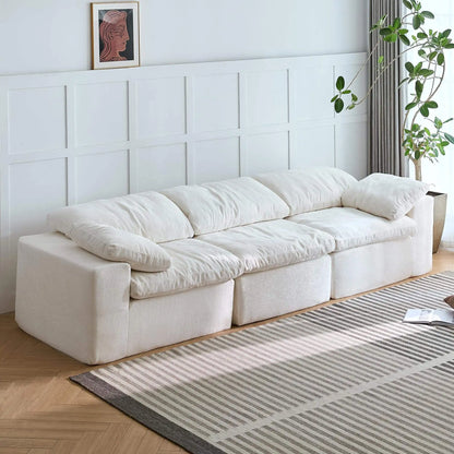 Free Shipping in Stock Compressed Sofa Extra Large 120-Inch White Modular with Plush Cushions for Living Room Set