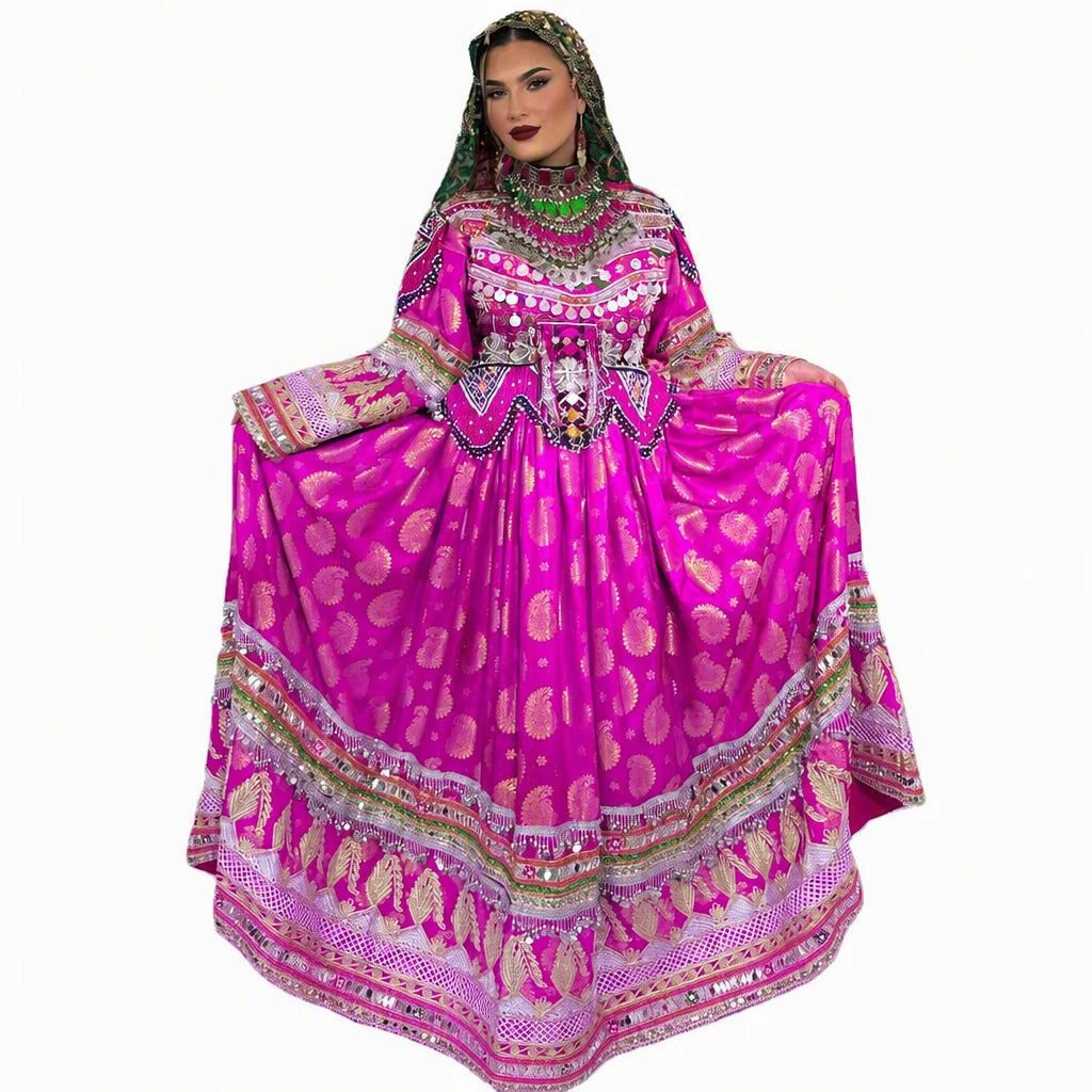 2026 New Designs Afghani Dresses for Women's Frock Sets Breathable Multicolor Long Length Custom Sizes Wedding Party Wear Adults