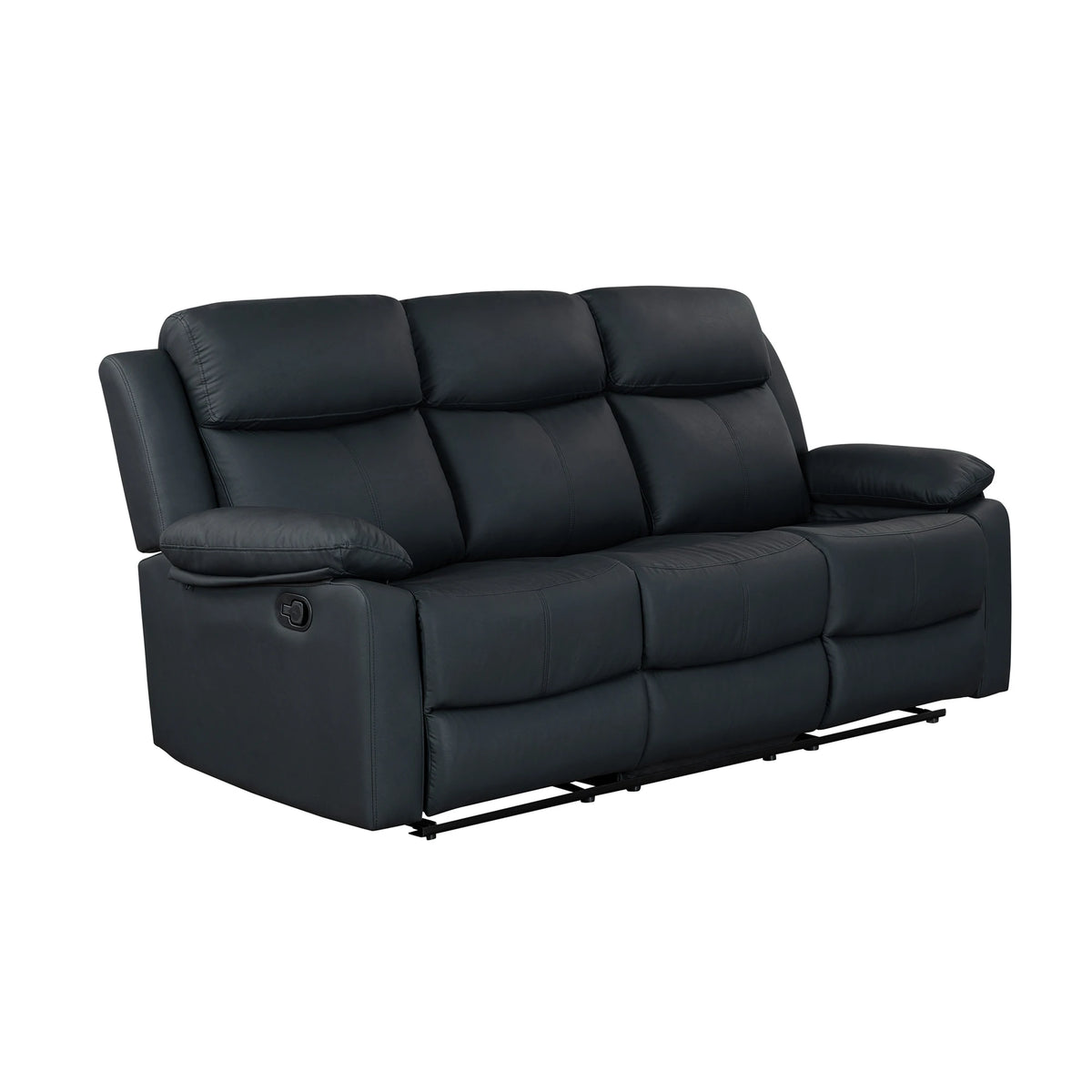 Blanche Black 2PC Modern Adjustable Reclining Sofa and Loveseat with LED Lights and Speakers Eco-Friendly Living Room Set