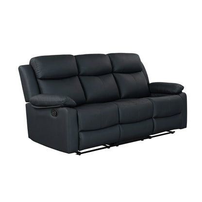 Blanche Black 2PC Modern Adjustable Reclining Sofa and Loveseat with LED Lights and Speakers Eco-Friendly Living Room Set