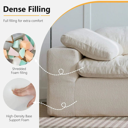 Free Shipping in Stock Compressed Sofa Extra Large 120-Inch White Modular with Plush Cushions for Living Room Set