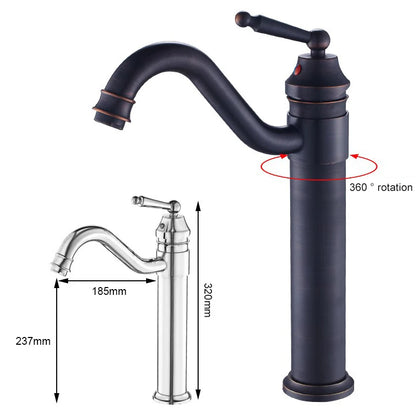 Bathroom Tall Basin Sink Faucet 360 degree Turn