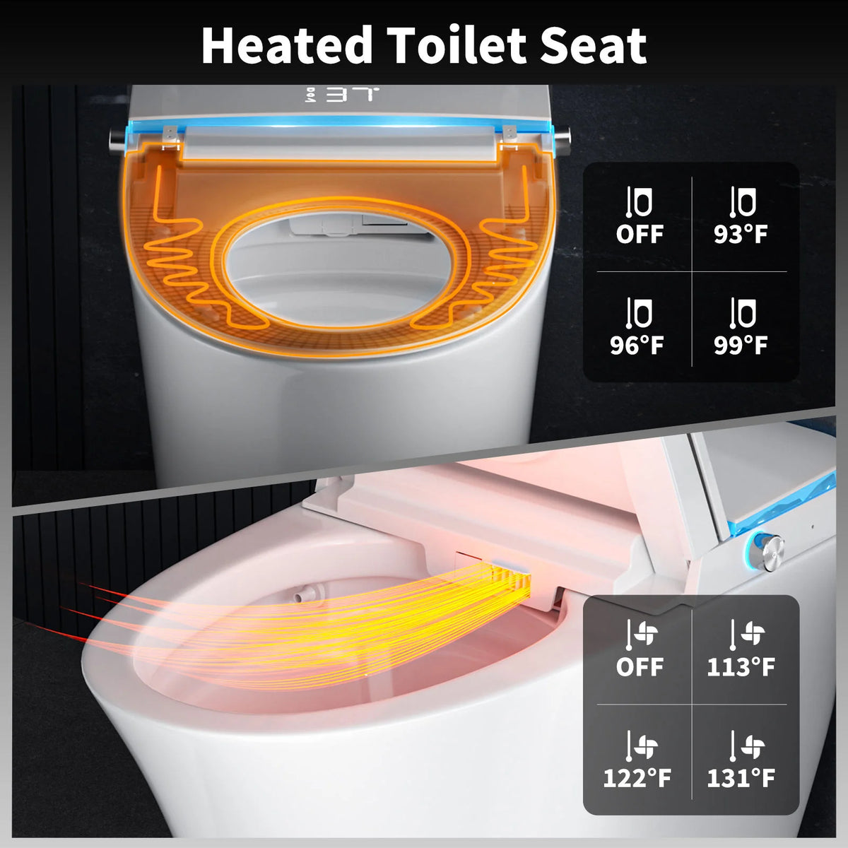 USA Fast Shipping Onirap Smart Toilet Bowl Automatic Cover Floor Mounted Remote Control Modern Electric Bidet Smart Toilets
