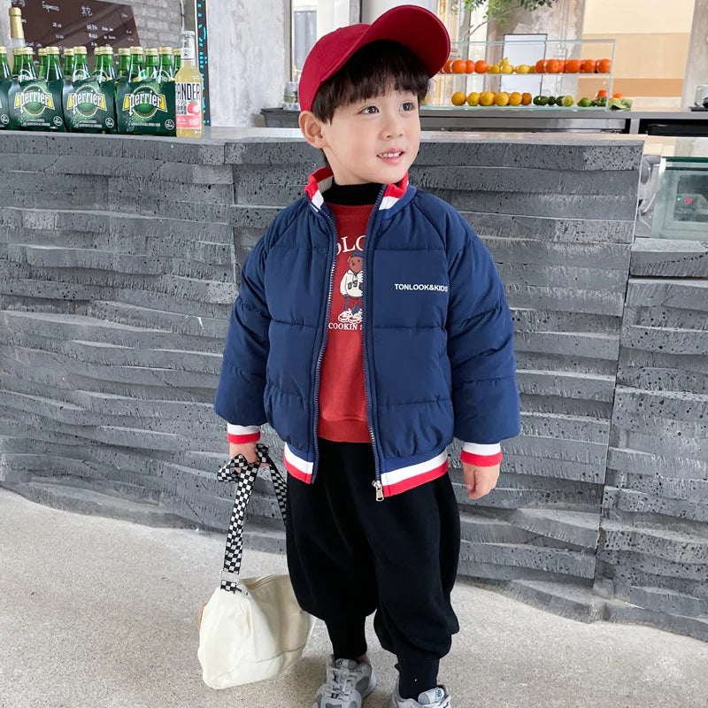 Kids Clothes Children's Jacket Coat Clothing Boy Girl Hooded Thicken Velvet Lining Keep Warm Down Jacket Children Clothing