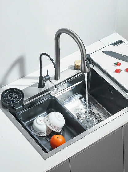 304 Waterfall Kitchen Sink 60*45cm Stainless Steel