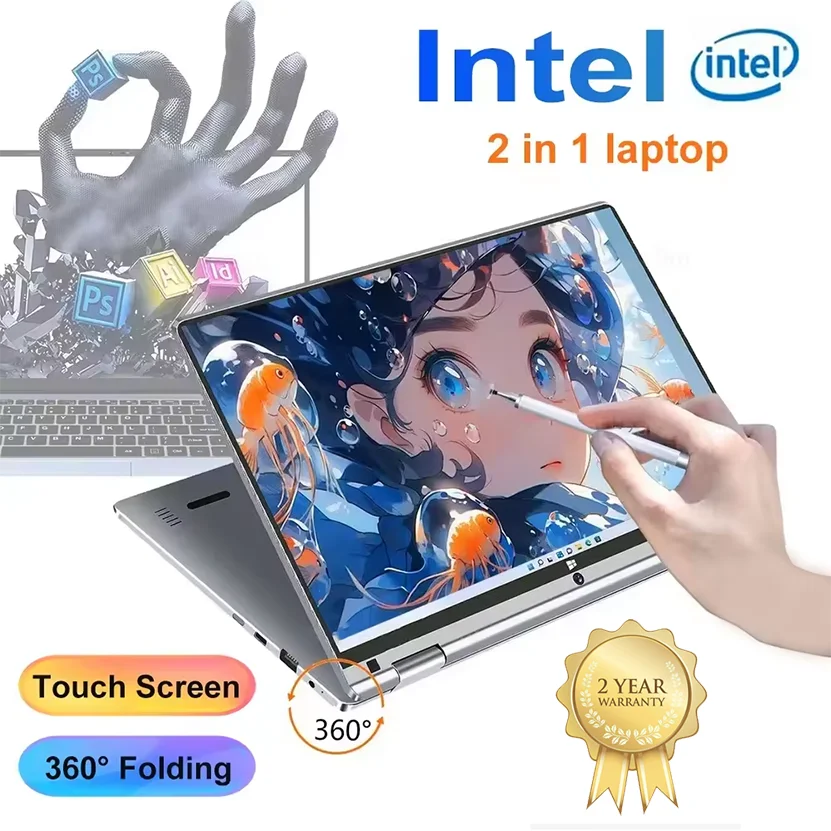 Portable 2 in 1 Laptop Computer Intel Core i7-8