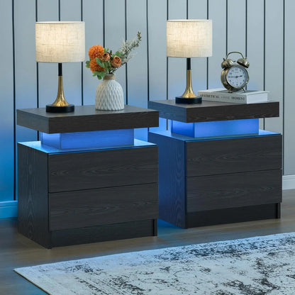 Cubehom Nightstand Set of 2 LED Nightstand