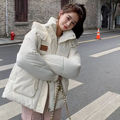 Cotton Clothing Women's 2025 Bread Clothing Short Cotton Clothing Autumn Winter Jacket Thickened Hooded Light and Warm