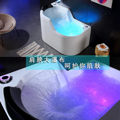 Bathtub Household Small Apartment Seat Surfing Massage Constant Temperature Heating Bubble Shoulder Waterfall Luxury Bathtub