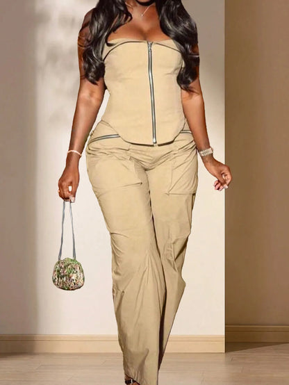 2-Piece Casual Bohemian Muse Shirt Wide  Pants