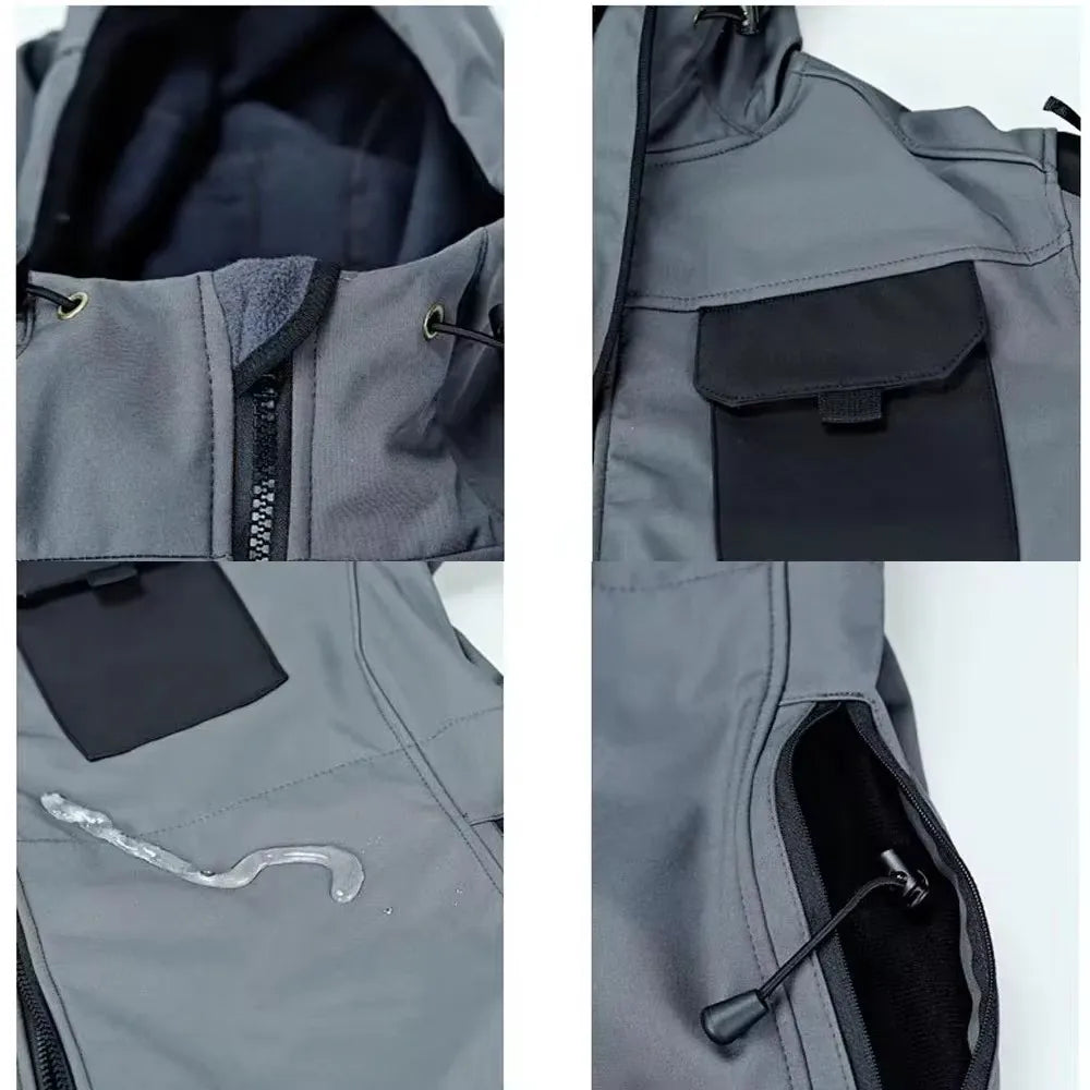 Tactical Jackets Men Outdoor Waterproof Hood Windbreaker Work