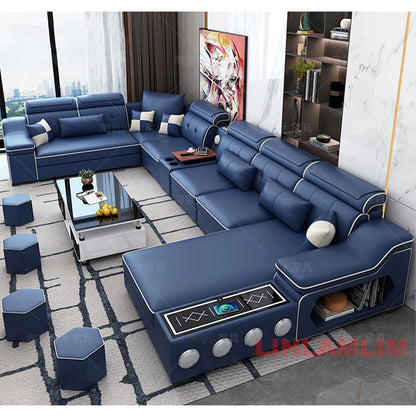 MANBAS Modern Scientific Cloth Sectional Sofa Set