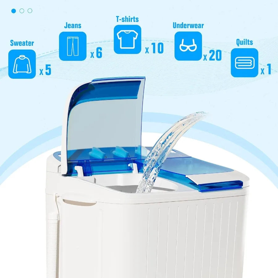 Portable Washing Machine with Longer Hose 16lbs