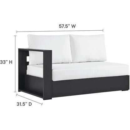 Aluminum 3-Piece Outdoor Patio Furniture Gray White,