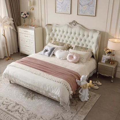 Double Modern Beds Wooden Floor Space