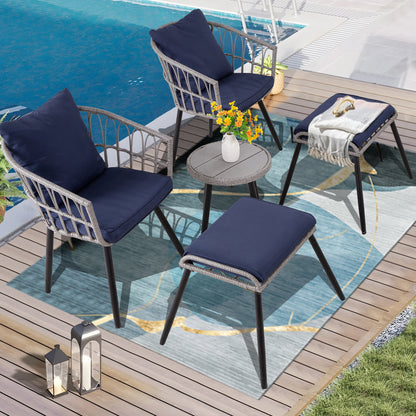 5 Piece Patio Furniture Set, Outdoor Wicker