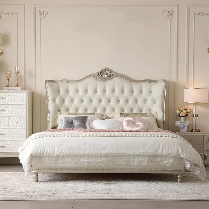 Double Modern Beds Wooden Floor Space